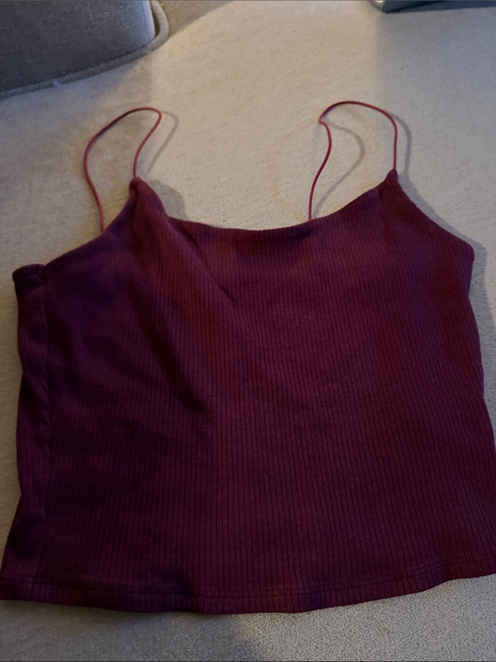 Garage Burgundy Ribbed Spaghetti Strap Camisole